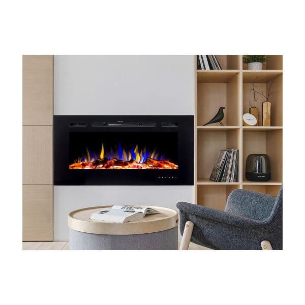 Flamatech Lareira elétrica de Parede de C101,6 x L14 x A54,4cm Preto - CALBUCO