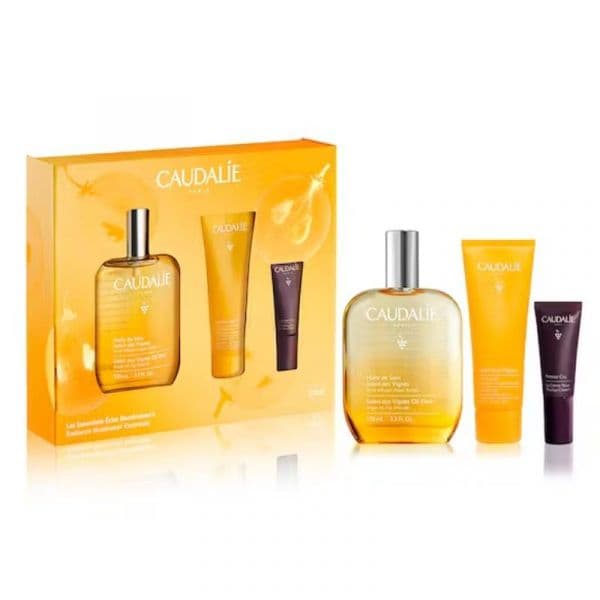 Caudalie Soleil des Vignes Óleo de Cuidado 100ml + Gel de Banho Hidratante 50ml + Creme de Olhos 5ml Coffret