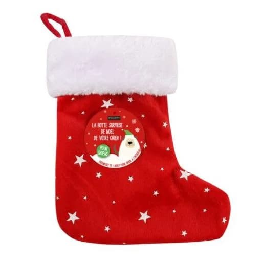 Wouapy Bota de Natal Surpresa com Brinquedo + Snacks para Cão