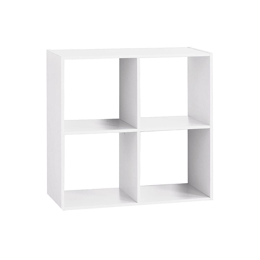 ESTANTE MADEIRA COR BRANCO PARA 4 CAIXAS DE ORGANIZAÇÃO 67.6X32X6