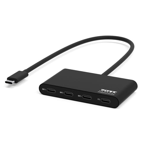 Port Designs 900147 hub de interface USB Type-C 5000 Mbit/s Preto