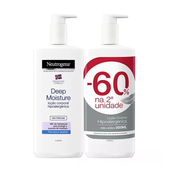 Neutrogena Hidratação Profunda Loção Corporal 2x400ml