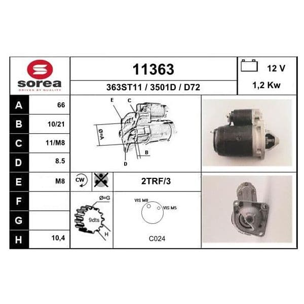 Eai Motores de Arranque / r5 Bva 11363