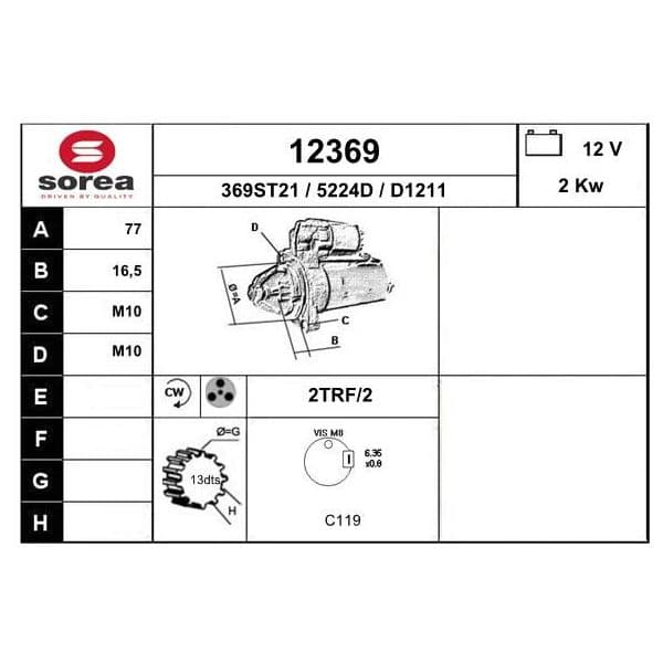 Eai Motor de Arranque - 12369