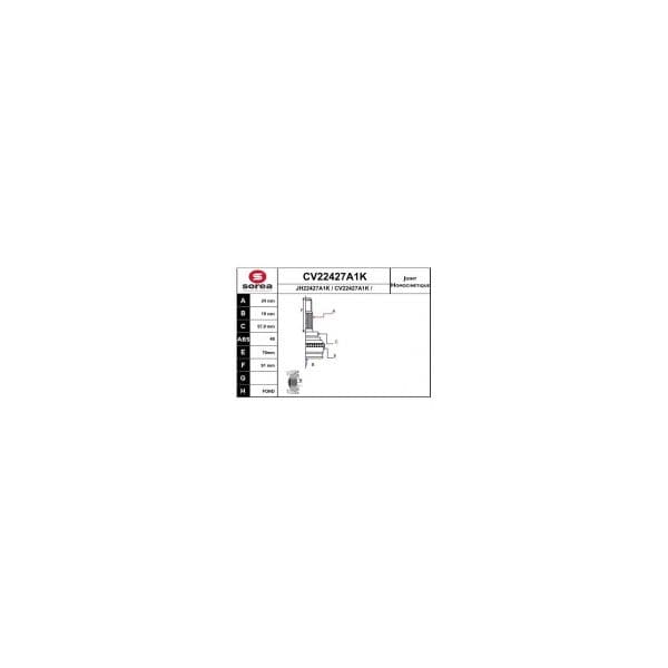 Eai Ponteira de Transmissão kr117 / Toyota Y CV22427A1K