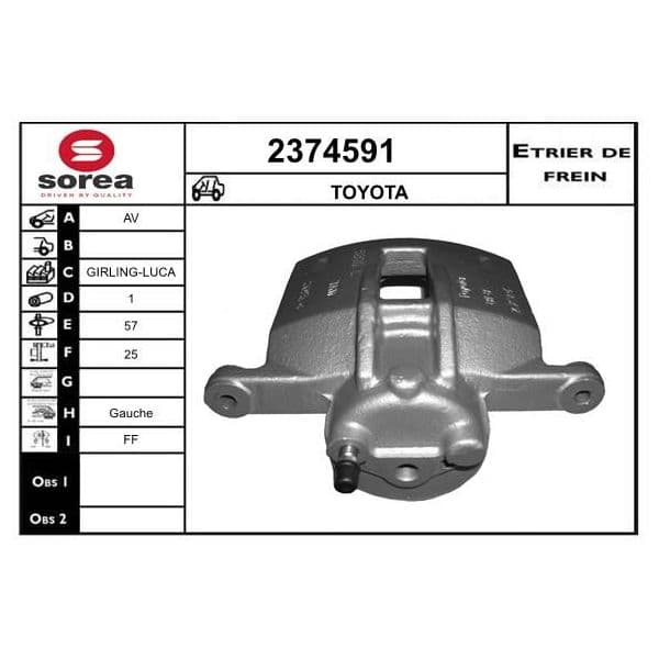 Eai Pinça de Freio Toyota / Av - 2374591
