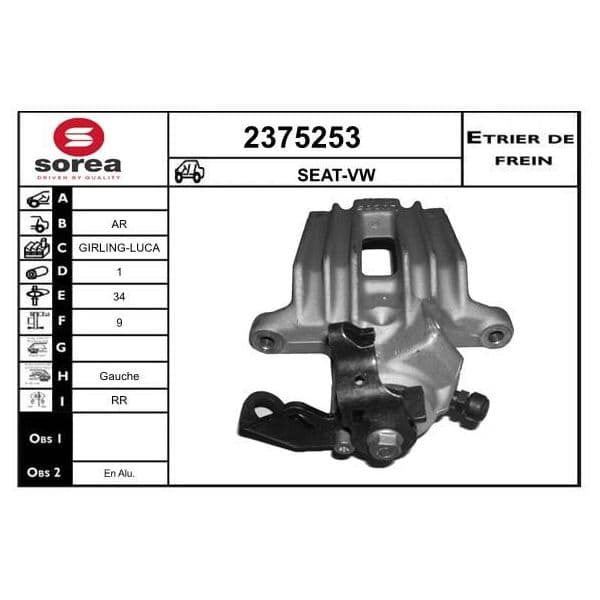 Eai Pinça de Freio Seat / Ar - 2375253