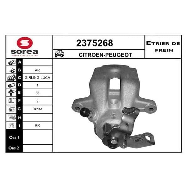 Eai Pinça de Freio Peugeot / Ar - 2375268
