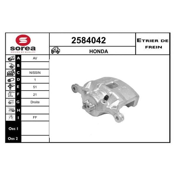 Eai Pinça de Freio Honda / Av - 2584042