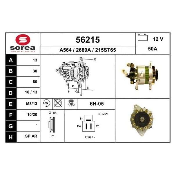 Eai Alternador / Trooper 2.3l Td 56215