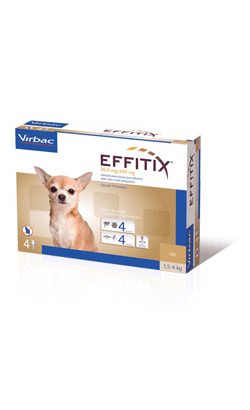 Suplemento Virbac Dog Effitix -XS- Spot-On 1,5-4 Kg para cão