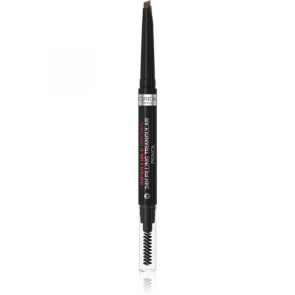L'Oréal Paris Infaillible 24h Filling Triangular Pencil Lápis de Aplicação Precisa para as Sobrancelhas à Prova de Água Tom 01 Ebony 1 ml