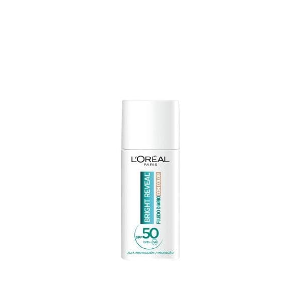 Protetor Solar L'Oréal Paris Bright Reveal Fluido Diário com Cor Médio SPF50+ 50ml