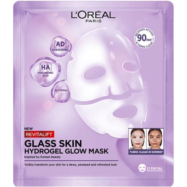 L'Oréal Paris Revitalift Filler Glass Skin Máscara de Hidrogel Iluminadora