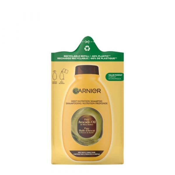 Garnier Ultra Suave Abacate Shampoo Cabelo Seco a Muito Seco Recarga 250ml