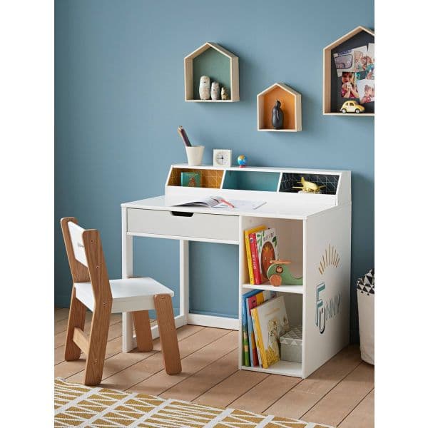 Vertbaudet Secretária Infantário Linha Funny Azul Médio Liso com