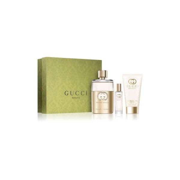 Gucci Guilty Pour Femme Eau de Parfum 90ml + Eau de Parfum 15ml + Leite Corporal 50ml Coffret