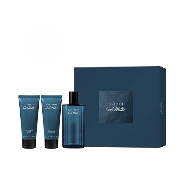 Davidoff Cool Water Man Eau de Toilette 125ml + Gel de Banho 75ml + Bálsamo After Shave 75ml Coffret