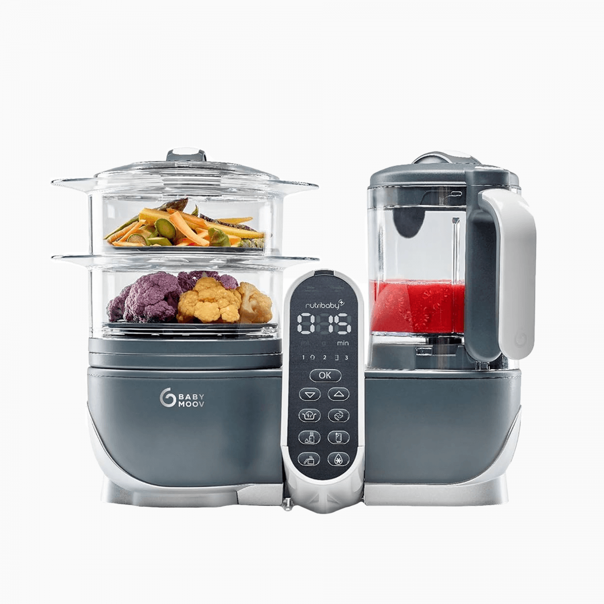Babymoov Robot Multifuncional Nutribaby (+) Branco Gris Industrial