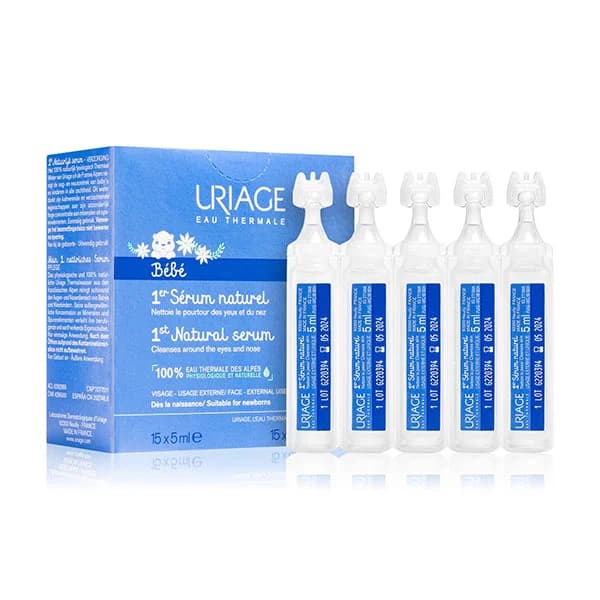 Uriage Bébé 1st Natural Soro para Limpeza de Olhos e Mucosas Nasais 15x5ml