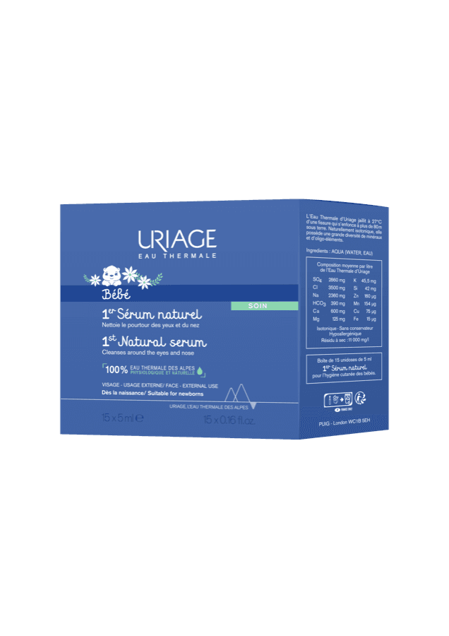 Uriage Bébé 1st Natural Soro para Limpeza de Olhos e Mucosas Nasais 15x5ml