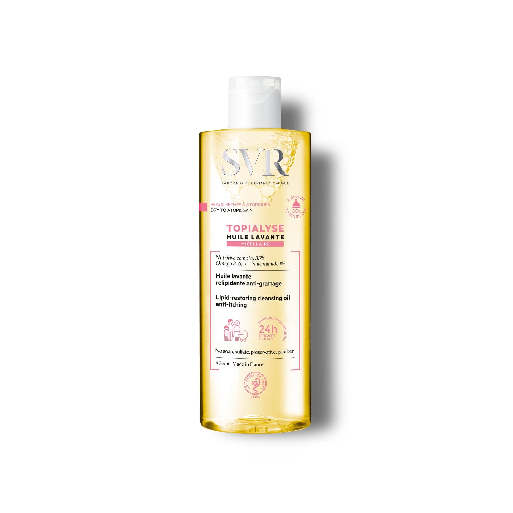 SVR Topialyse Óleo de Limpeza Relipidante e Antipruriginoso 24h 400ml