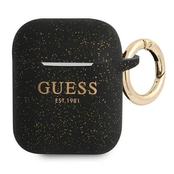 Guess Capa Silicone Traseira Gua2sggek AirPods Cover Black / Black + Glitter