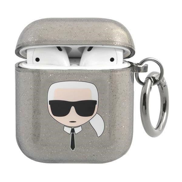 Karl Lagerfeld Capa Kla2Ukhgk AirPods Cobre Black Black + Glitter Karl`s Head