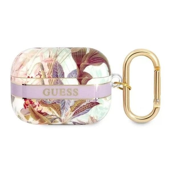 Guess Capa Guaphhflu AirPods Pro Violeta Purple Coleção de Pulseiras de Flores