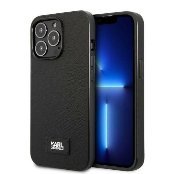 Karl Lagerfeld Capa Saffiano Plaque para iPhone 13 Pro Black