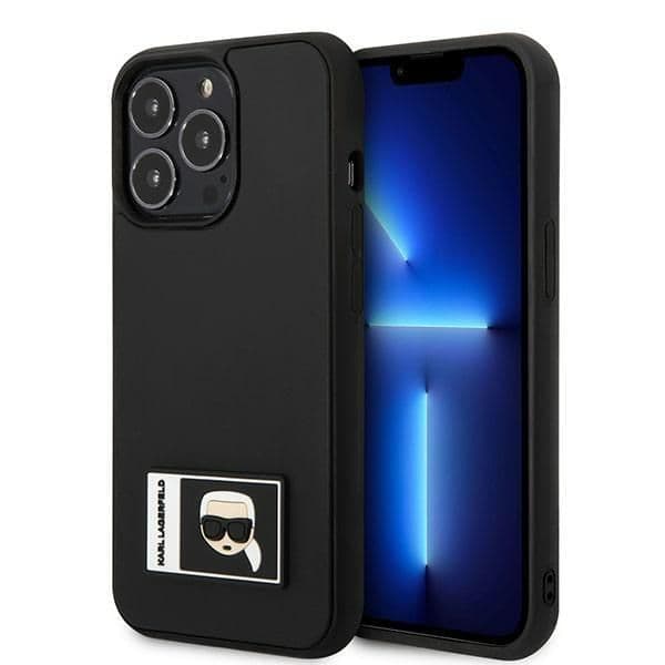 Karl Lagerfeld Capa Ikonik Patch para iPhone 13 Pro / iPhone 13 Black