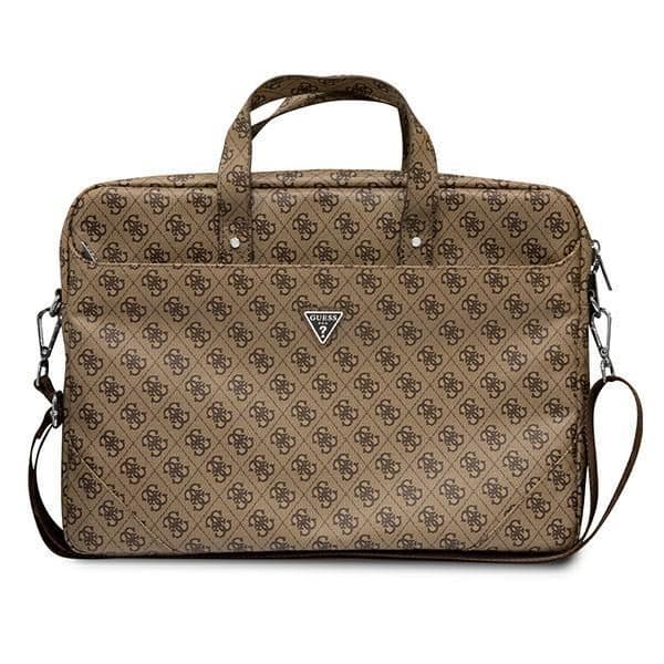 Guess Mala Saffiano 4G Triângulo para Portátil 16" Castanho