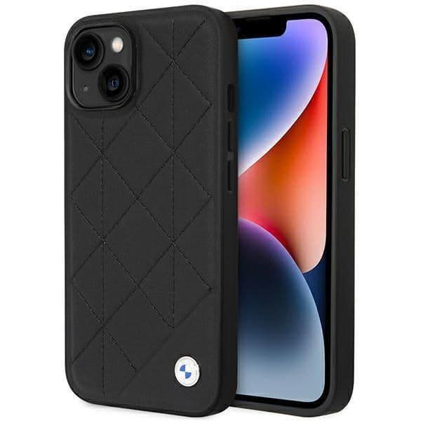 BMW Capa Pele Acolchoada para iPhone 14 Black