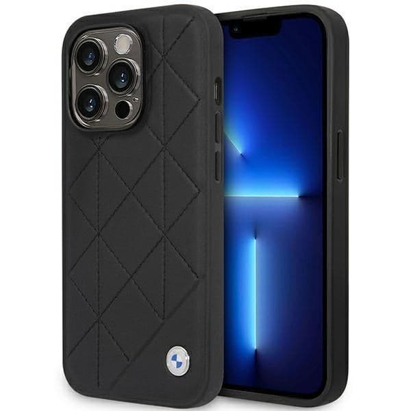 BMW Capa Couro Almofadado para iPhone 14 Pro Black