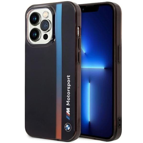 BMW Capa IML Tricolor Stripe para iPhone 14 Pro Black