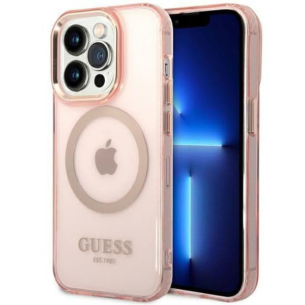 Guess Capa Hard Case para iPhone 14 Pro Max Rose