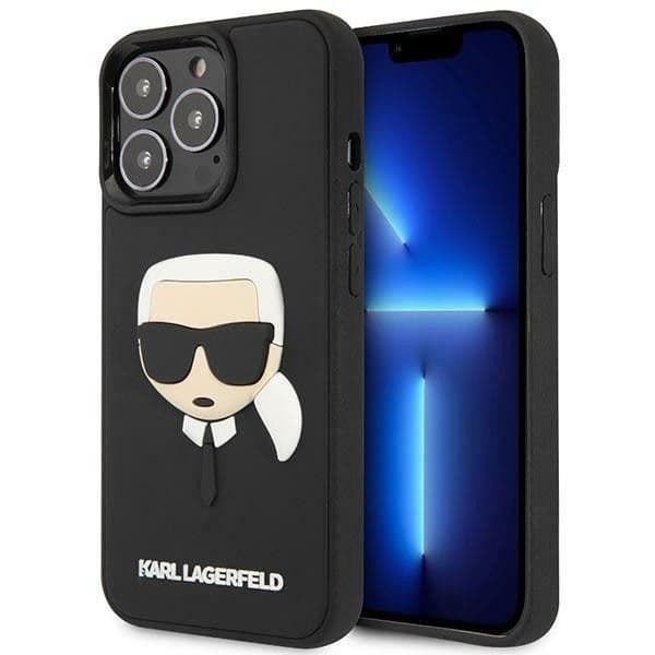 KLHCP14LKH3DBK iphone 14 Pro 6.1 "black / Black Hardcase 3D Rubber Karl`s Head