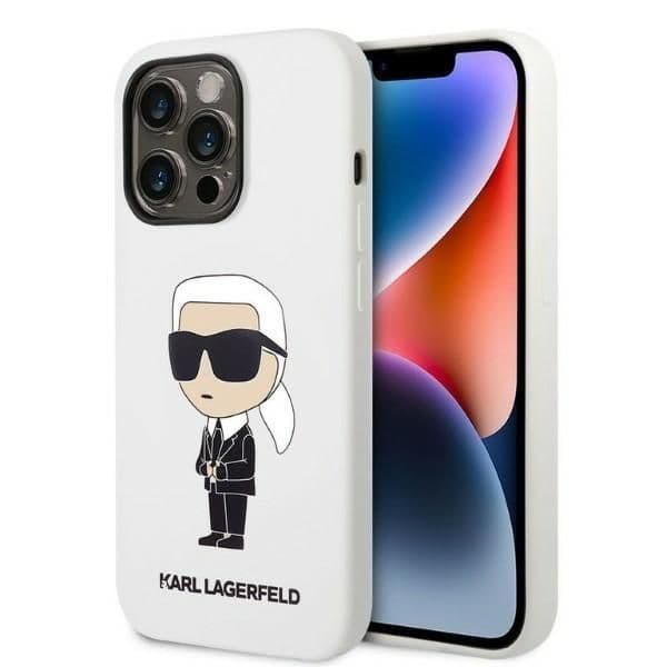Karl Lagerfeld Capa Silicone para iPhone 14 Pro Max White