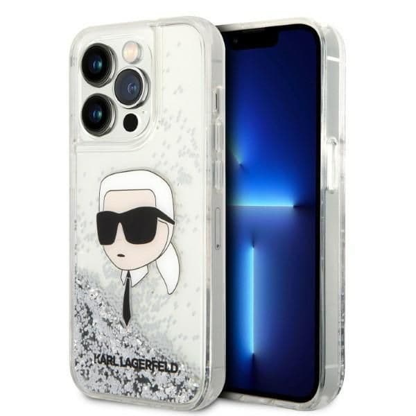 Karl Lagerfeld Capa Glitter para iPhone 14 Pro Max Silver