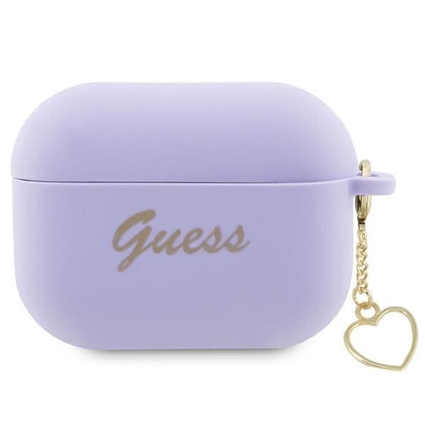 Guess Capa Silicone Charm Heart Collection para AirPods Pro 2 Purple