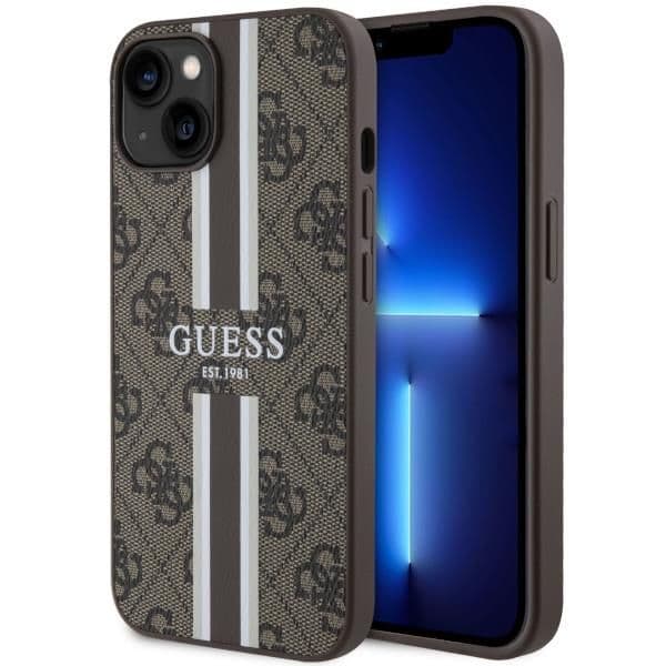 Guess Capa MagSafe para iPhone 14 Plus Brown