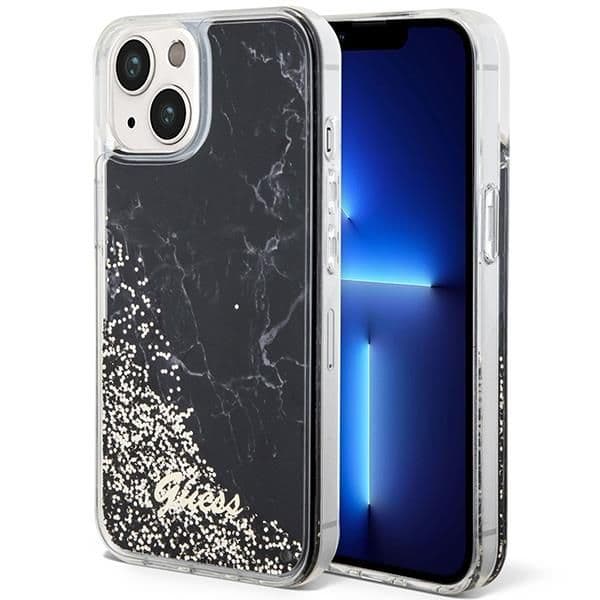 Guess Capa Liquid Glitter Marble para iPhone 14 Black