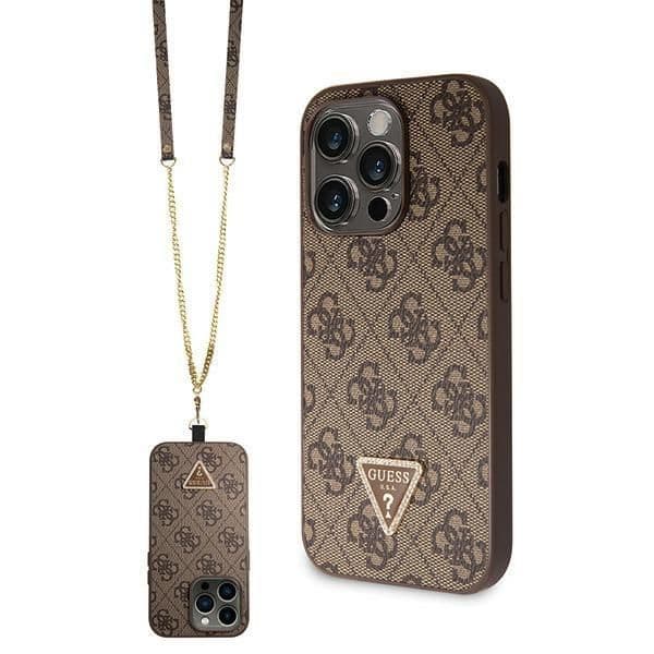 Guess Capa Crossbody 4G para iPhone 14 Pro 6.1" Brown