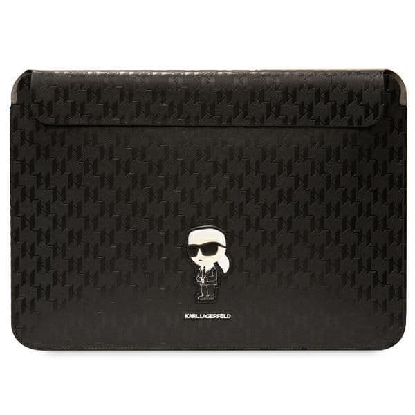 Karl Lagerfeld Mala Saffiano Monogram Ikonik 16" Preta