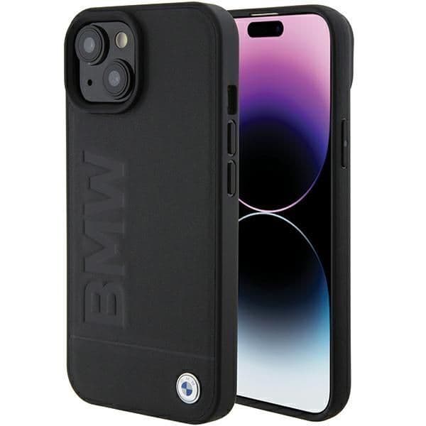BMW Capa Couro para iPhone 15 Plus Black