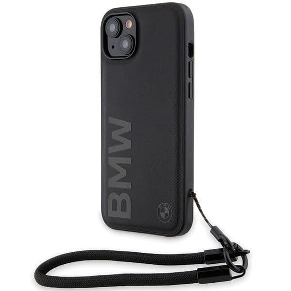 BMW Capa Leather para iPhone 15 Plus/14 Plus Black