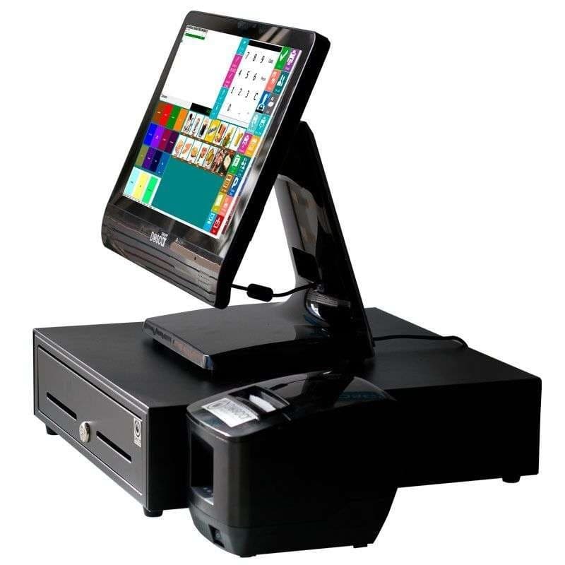 Sistema POS / TPV Compacto Táctil Resistivo: POS Compacto + Gaveta de Dinheiro + Impresora Térmica 58mm