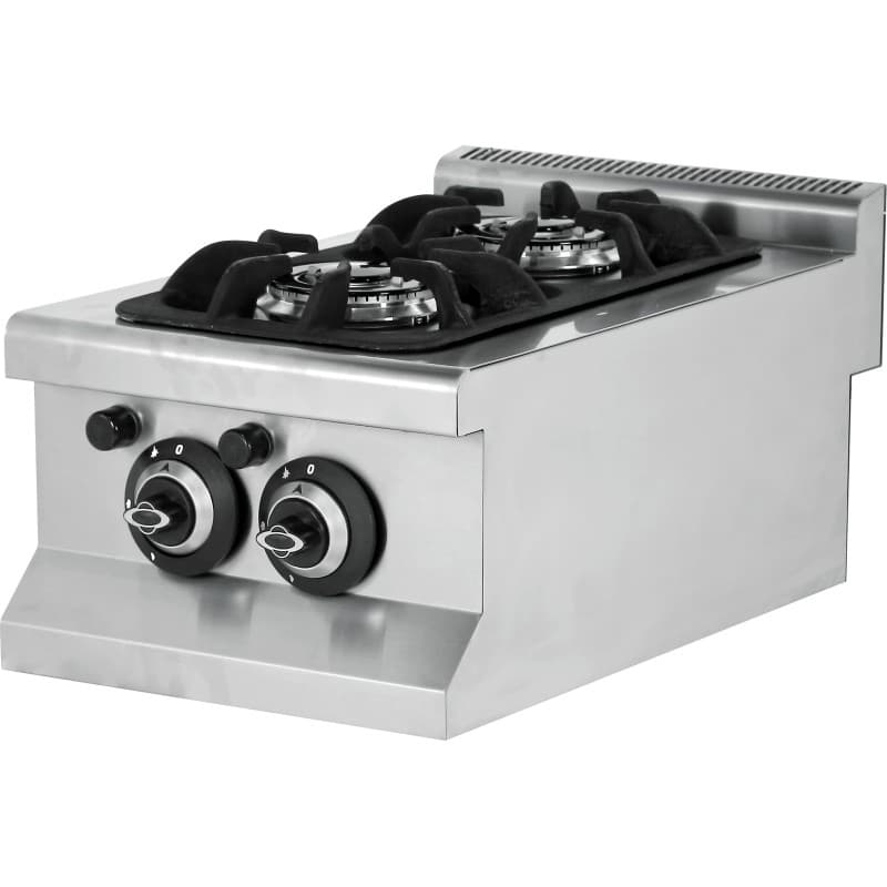 Fogão a gás de mesa 2 queimadores 2×3,6 kw 400x635x285mm