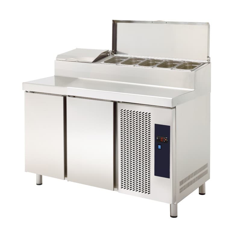 Bancada Refrigerada com 2 portas e vitrine de ingredientes 290l – 370W – 1350X708X850mm