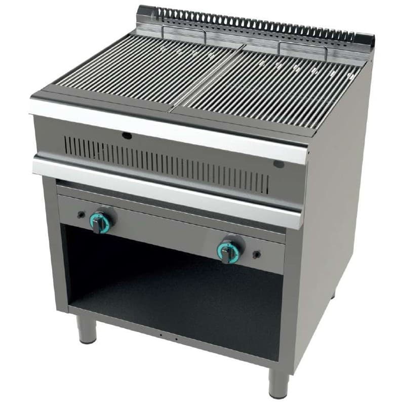 Grelhador a gás com móvel 9+9 kW 800x730x850mm